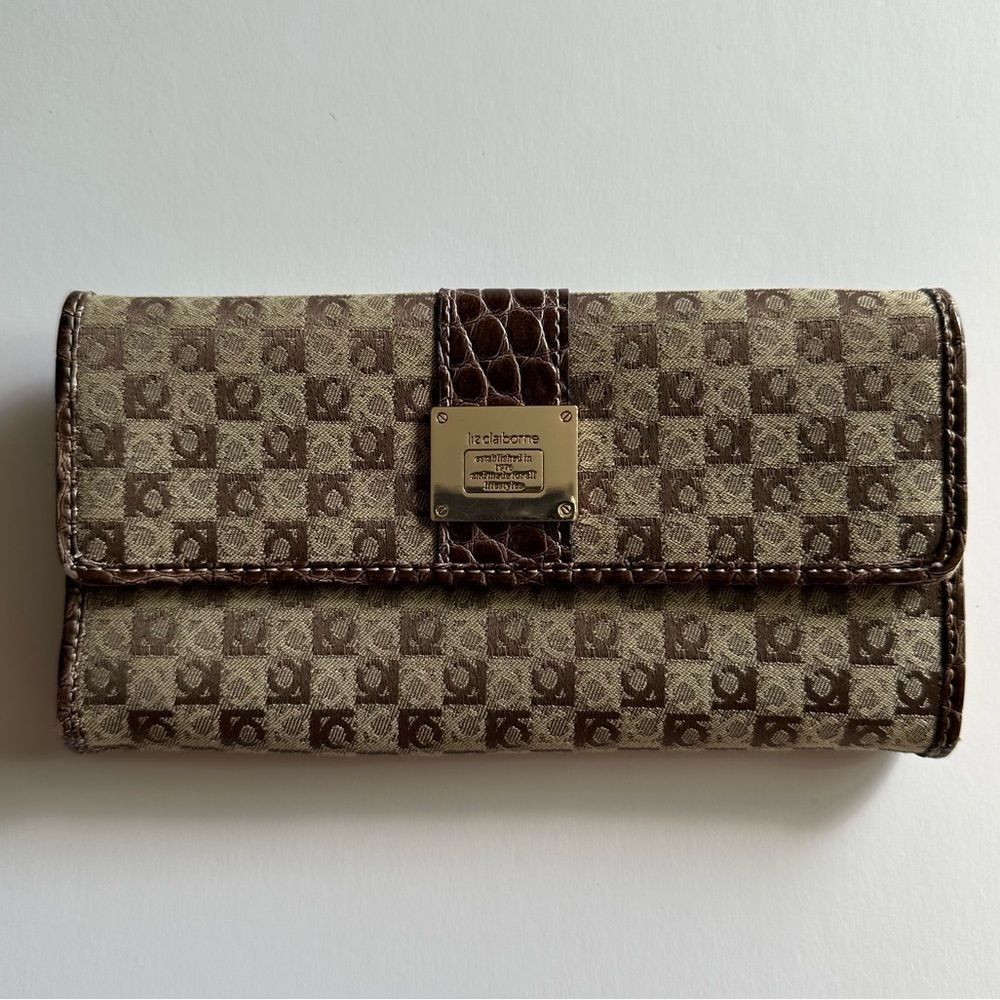 Liz Claiborne Wallet Checkbook Brown Tan OS